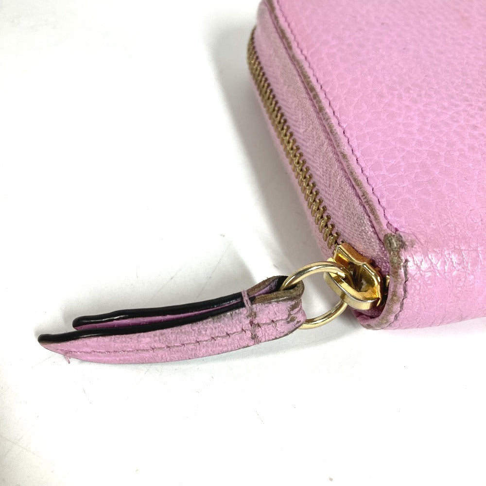 GUCCI 499337 BOSCO กระเป๋าสตางค์ใบยาวซิปรอบ หนัง ยูนิเซ็กส์ สีชมพู