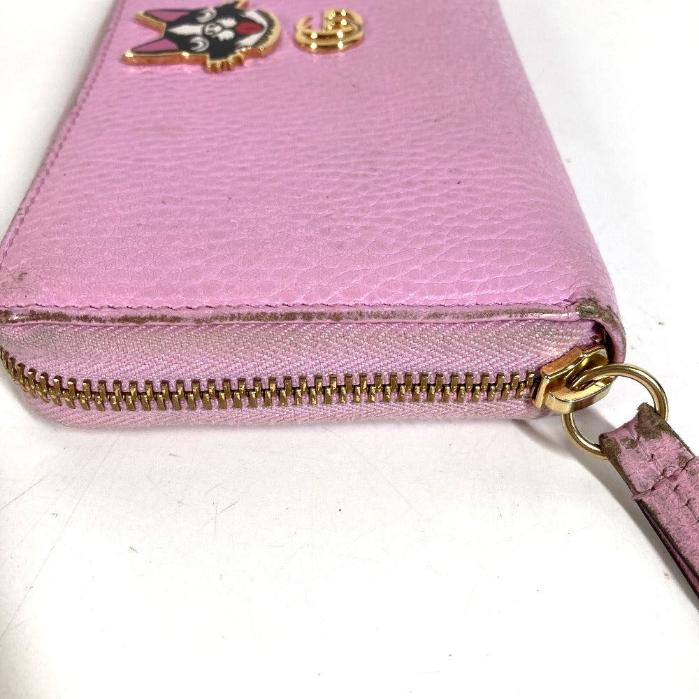 GUCCI 499337 BOSCO กระเป๋าสตางค์ใบยาวซิปรอบ หนัง ยูนิเซ็กส์ สีชมพู