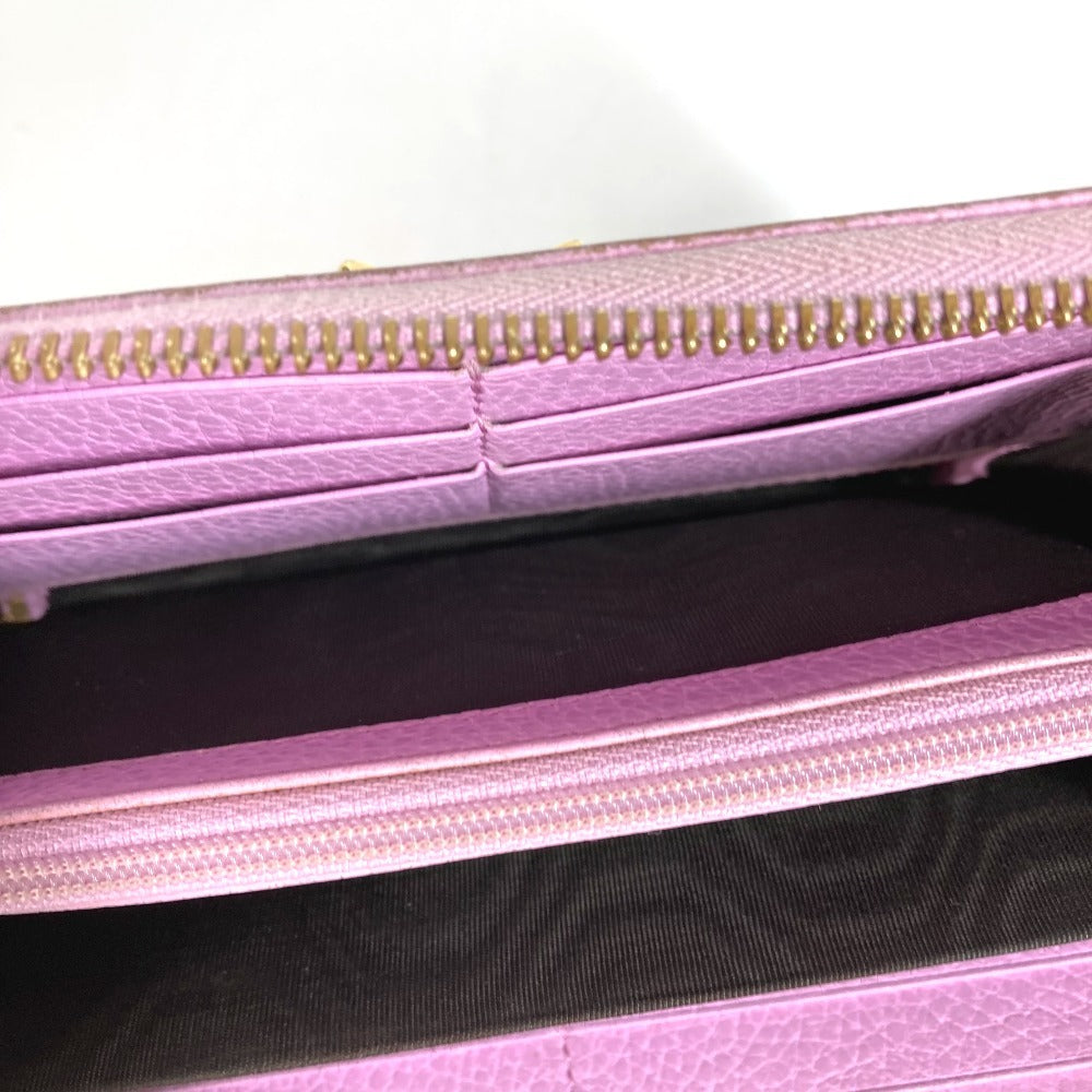 GUCCI 499337 BOSCO กระเป๋าสตางค์ใบยาวซิปรอบ หนัง ยูนิเซ็กส์ สีชมพู