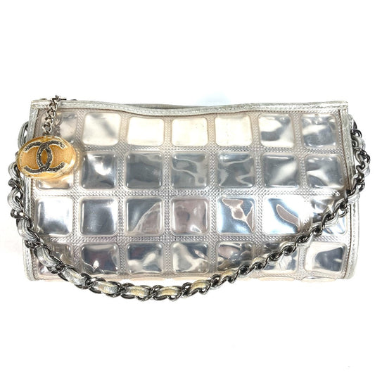 CHANEL アイスキューブ CC ココマーク ロゴ カバン チェーンバッグ 肩掛け アクセサリーポーチ ショルダーバッグ レザー ユニセックス シルバー