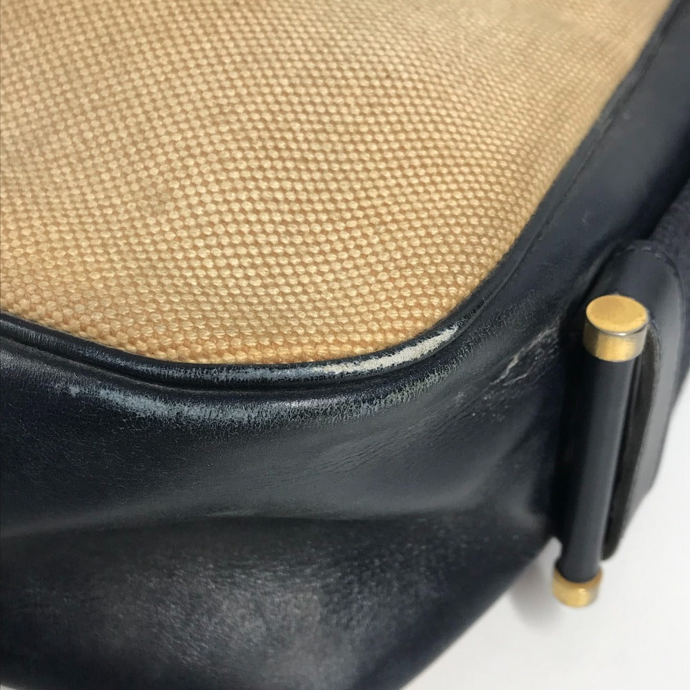 HERMES ヴィンテージ サコ カバン 肩掛け ポーチ付き ショルダーバッグ レザー/キャンバス ユニセックス ベージュ