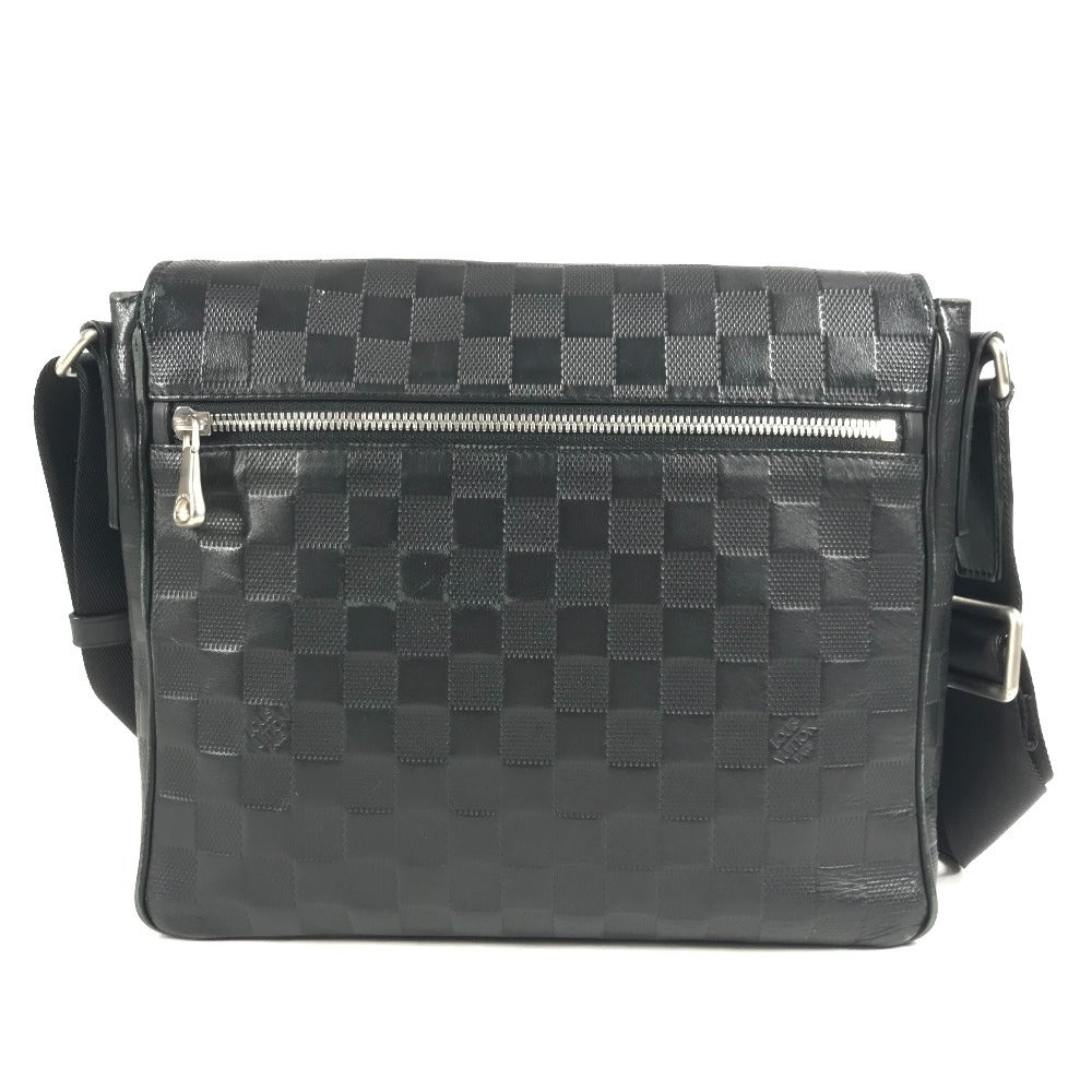 LOUIS VUITTON N41033 ダミエアンフィニ ディストリクトPM ディストリクトPM カバン フラップ 斜め掛け ショルダーバッグ ダミエアンフィニレザー ユニセックス オニキス ブラック