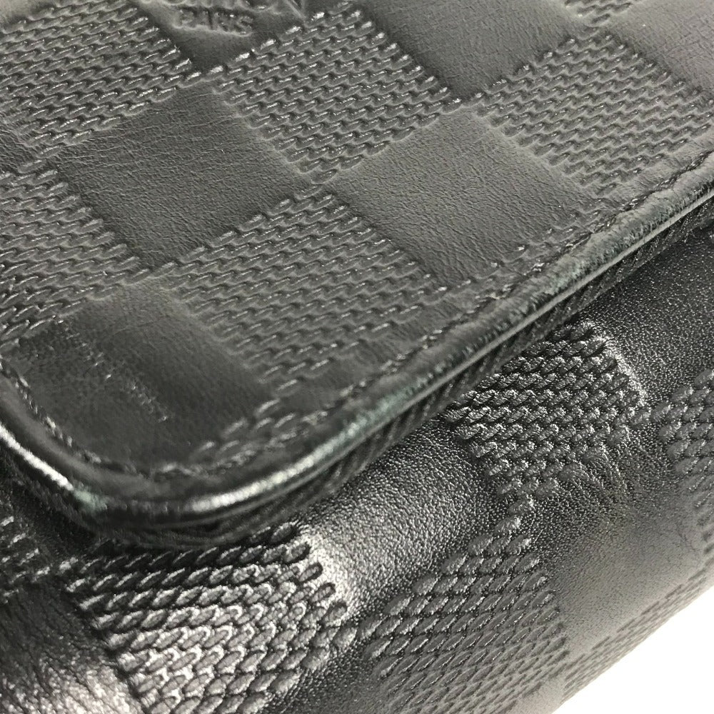 LOUIS VUITTON N41033 ダミエアンフィニ ディストリクトPM ディストリクトPM カバン フラップ 斜め掛け ショルダーバッグ ダミエアンフィニレザー ユニセックス オニキス ブラック