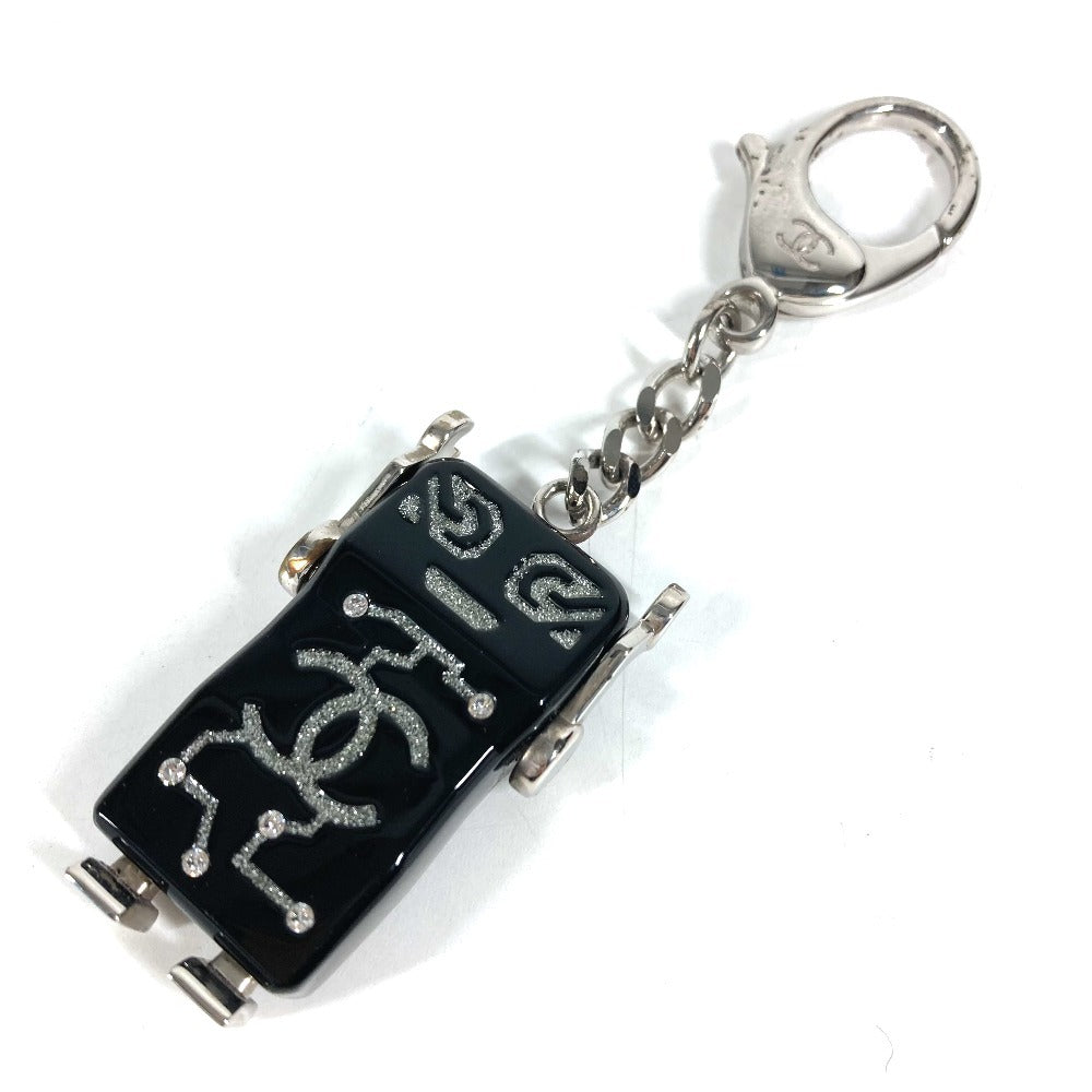 CHANEL 17S ロボット ラインストーン バッグチャーム キーホルダー プラスチック レディース ブラック