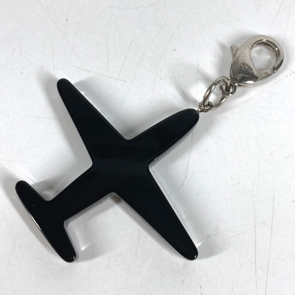 CHANEL 16S エアプレーン 飛行機 バッグチャーム キーホルダー プラスチック レディース ブラック