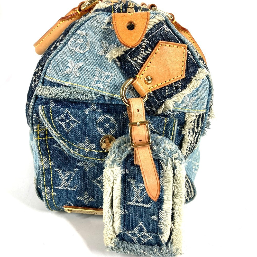 LOUIS VUITTON M95380 モノグラムデニム パッチワーク スピーディ30 スピーディ 30 ミニボストンバッグ ハンドバッグ モノグラムデニムキャンバス ユニセックス ブルー
