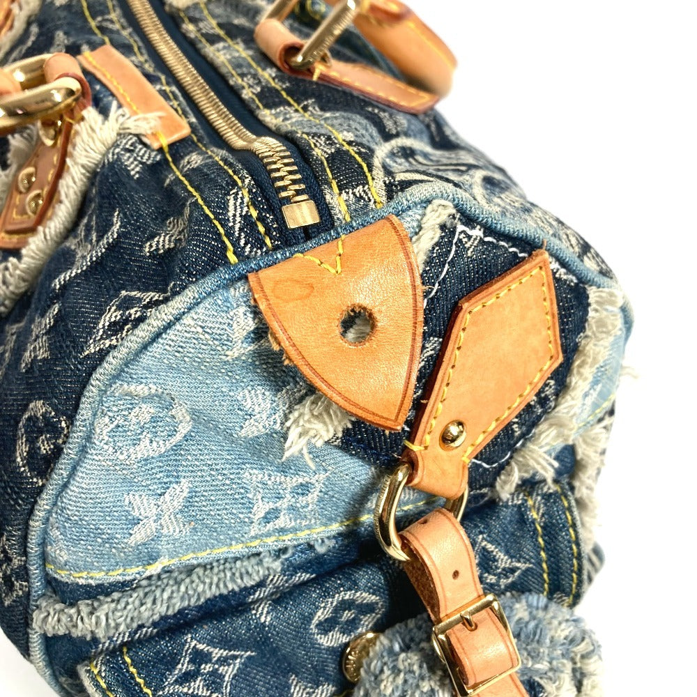 LOUIS VUITTON M95380 モノグラムデニム パッチワーク スピーディ30 スピーディ 30 ミニボストンバッグ ハンドバッグ モノグラムデニムキャンバス ユニセックス ブルー