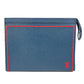 LOUIS VUITTON M63394 タイガ ポシェット ヴォワヤージュ カバン ポーチ バイカラー セカンドバッグ タイガレザー ユニセックス ネイビー