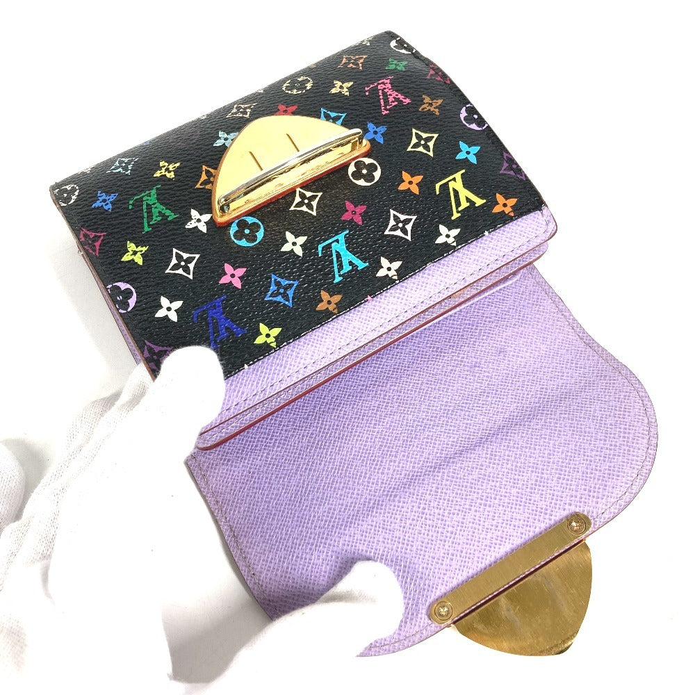 LOUIS VUITTON M60283 モノグラムマルチカラー ポルトフォイユ ジョイ 財布 ウォレット コンパクトウォレット 3つ折り財布 モノグラムマルチカラーキャンバス レディース ヴィオレ ブラック