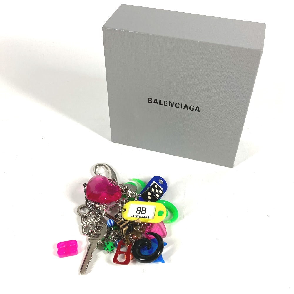 BALENCIAGA 806026 Pigalle Collector ピガールコレクター チャーム キーリング バッグチャーム ハート ロゴ エッフェル塔 キーホルダー プラスチック ユニセックス マルチカラー