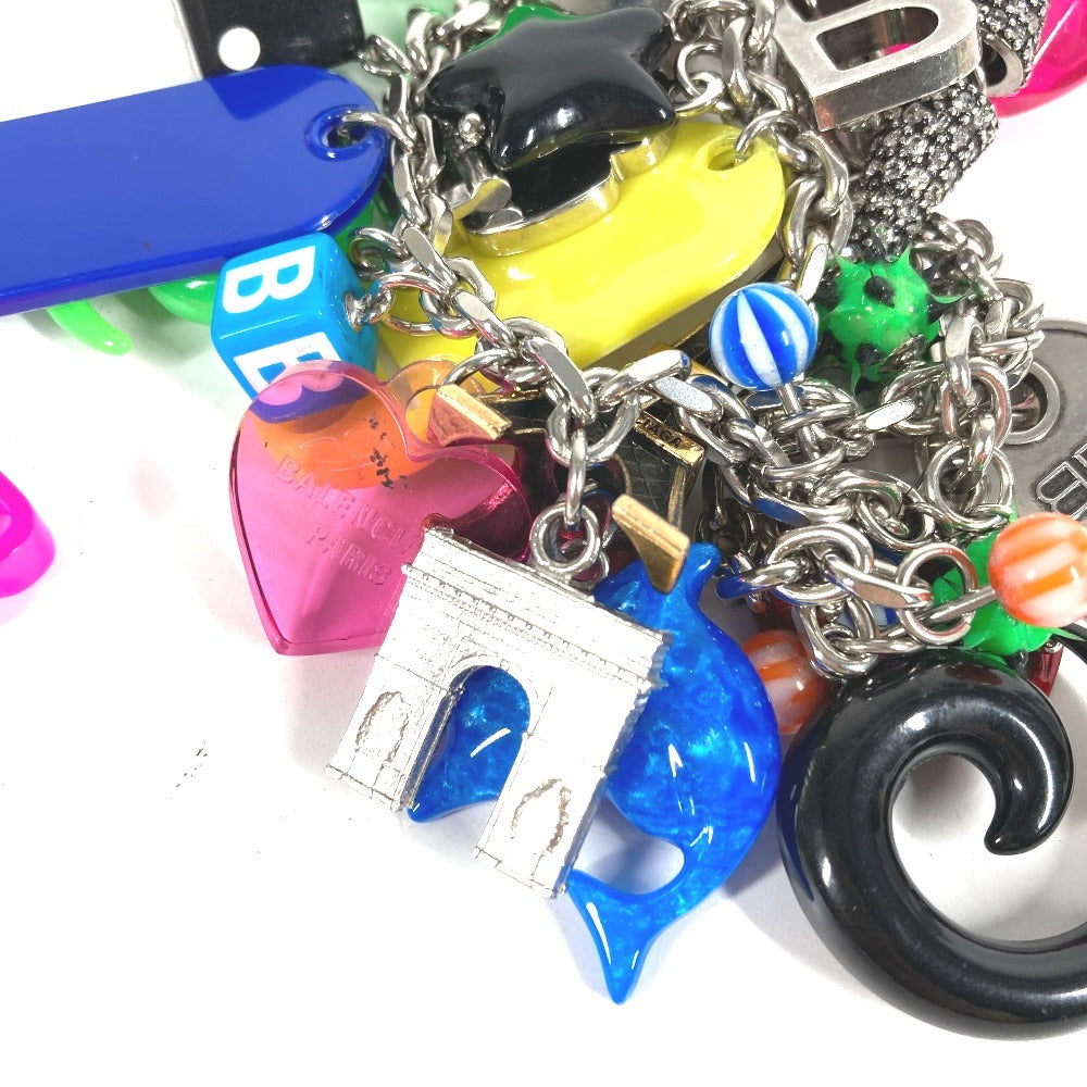 BALENCIAGA 806026 Pigalle Collector ピガールコレクター チャーム キーリング バッグチャーム ハート ロゴ エッフェル塔 キーホルダー プラスチック ユニセックス マルチカラー