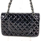 CHANEL キルティング CC ココマーク ロゴ マトラッセ25 マトラッセ 25 カバン フラップ 斜め掛け Wチェーン チェーンバッグ ショルダーバッグ エナメル レディース ブラック