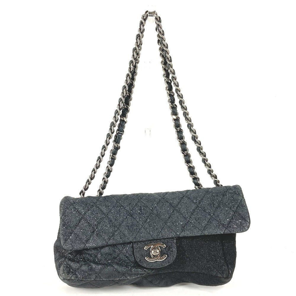 CHANEL マトラッセ キルティング CC ココマーク ロゴ カバン 斜め掛け Wチェーンバッグ ハンドバッグ 肩掛け ショルダーバッグ コーティングキャンバス ユニセックス ダークグレー系