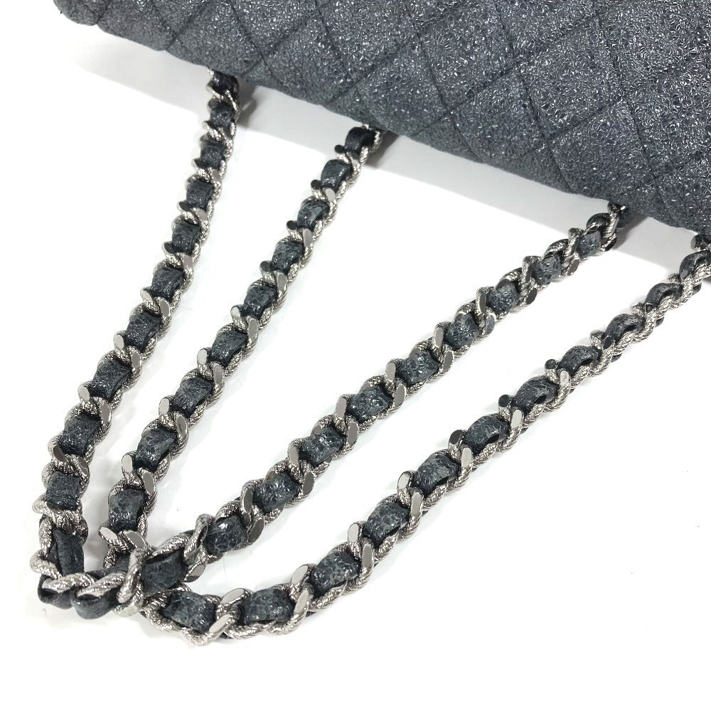 CHANEL マトラッセ キルティング CC ココマーク ロゴ カバン 斜め掛け Wチェーンバッグ ハンドバッグ 肩掛け ショルダーバッグ コーティングキャンバス ユニセックス ダークグレー系