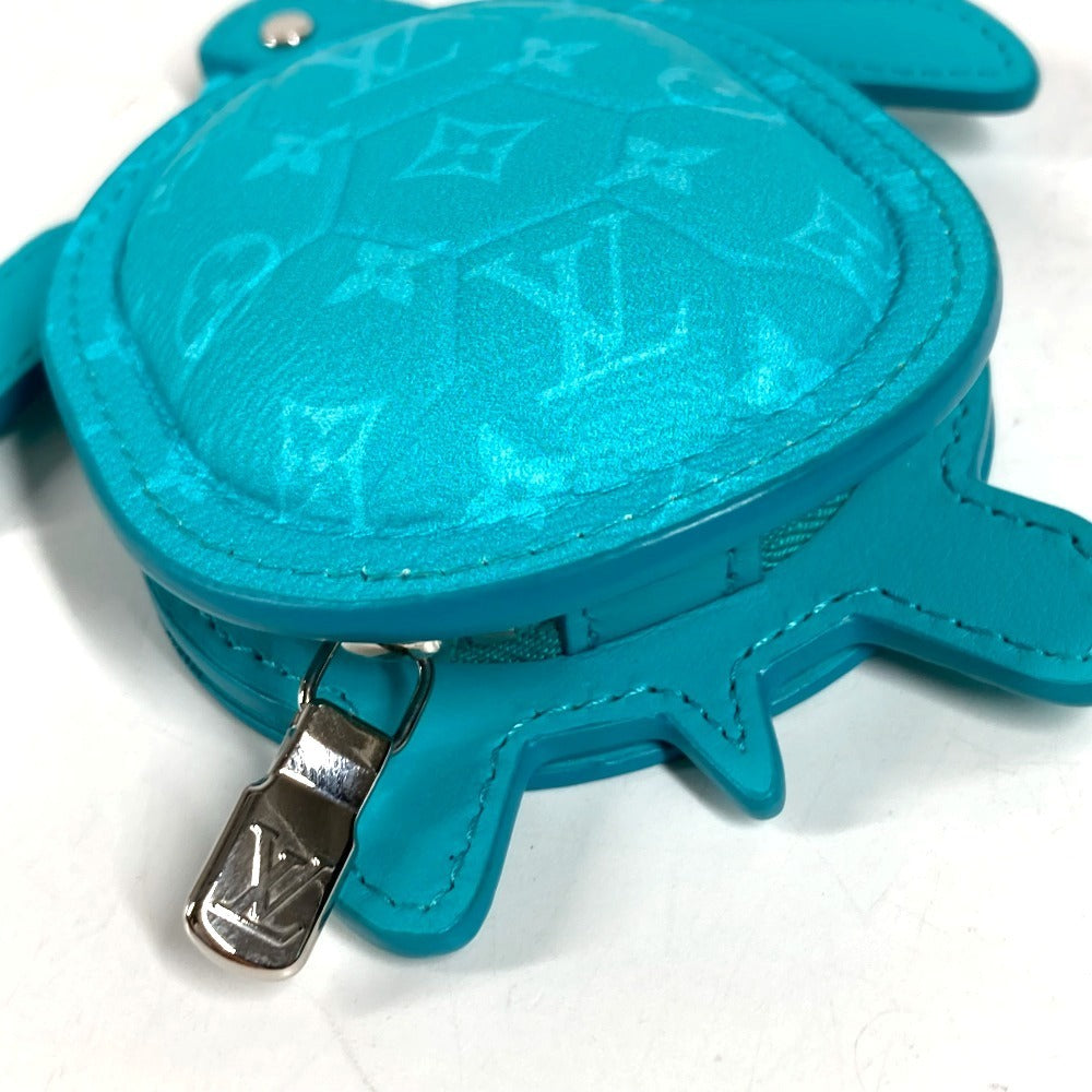 LOUIS VUITTON M02049 モノグラム 亀 キーホルダー LV タートル バッグチャーム ポーチ コインケース 財布 小銭入れ キーホルダー モノグラムキャンバス ユニセックス ターコイズブルー