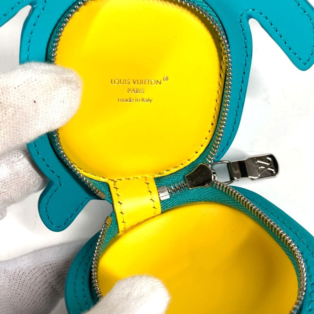 LOUIS VUITTON M02049 モノグラム 亀 キーホルダー LV タートル バッグチャーム ポーチ コインケース 財布 小銭入れ キーホルダー モノグラムキャンバス ユニセックス ターコイズブルー