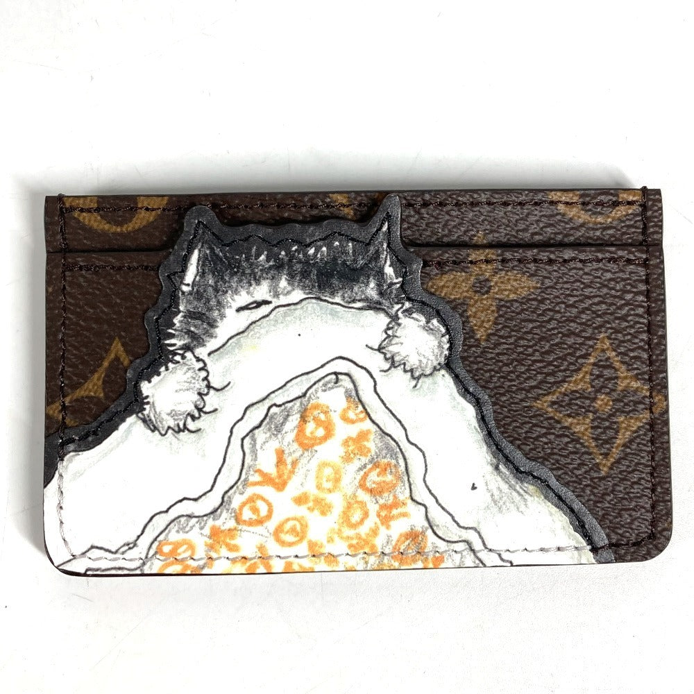 LOUIS VUITTON M15155 モノグラム 猫 ネコ キャット ポルトカルトキャットナップ 名刺入れ パスケース カードケース モノグラムキャンバス ユニセックス ブラウン