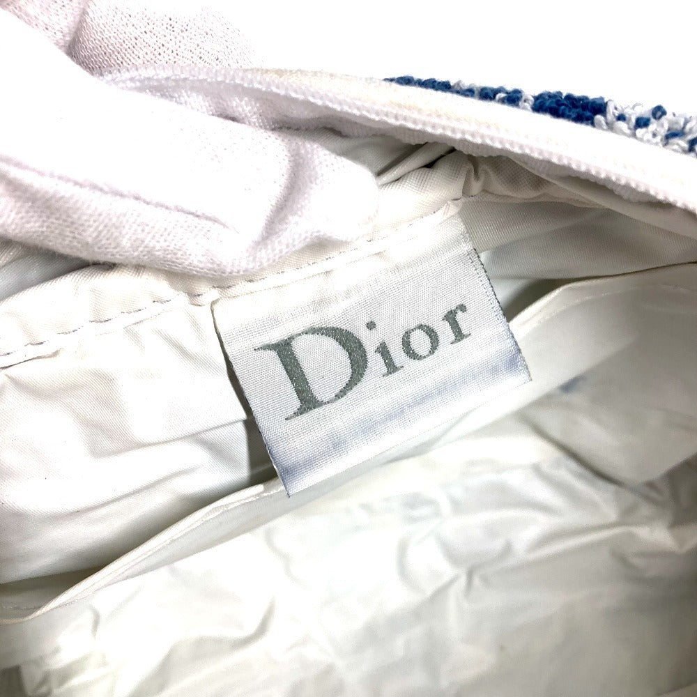 Dior Trotter Logo No. 2 Pile Pouch Bag Makeup Pouch 1 Cosmetics Pouch Hand Bag cotton blue/White Used