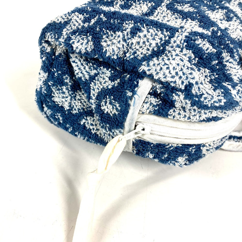 Dior Trotter Logo No. 2 Pile Pouch Bag Makeup Pouch 1 Cosmetics Pouch Hand Bag cotton blue/White Used