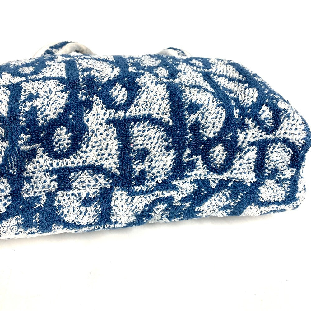 Dior Trotter Logo No. 2 Pile Pouch Bag Makeup Pouch 1 Cosmetics Pouch Hand Bag cotton blue/White Used