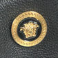 VERSACE medusa logo Belt Bag Cross Shoulder Bag body bag Leather Black/Gold Used