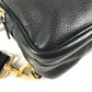 VERSACE medusa logo Belt Bag Cross Shoulder Bag body bag Leather Black/Gold Used