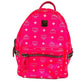 MCM All-over logo Visetos studs bag backpack Backpack Leather pink Used