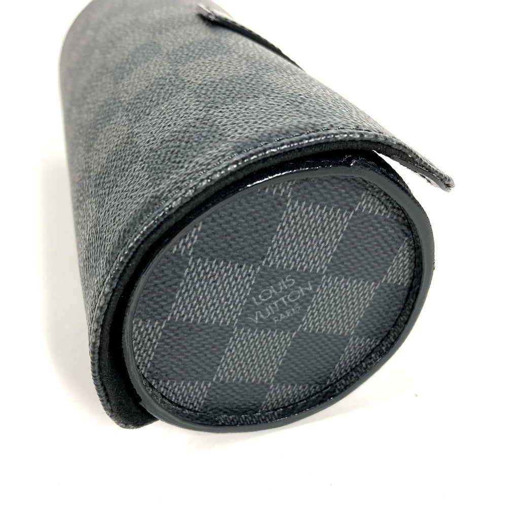 LOUIS VUITTON N41137 Damier Graphite Etui 3 Montres Etui3 Montres Pouch, watch case, watch case Pouch DamierGraphiteCanvas Black Used