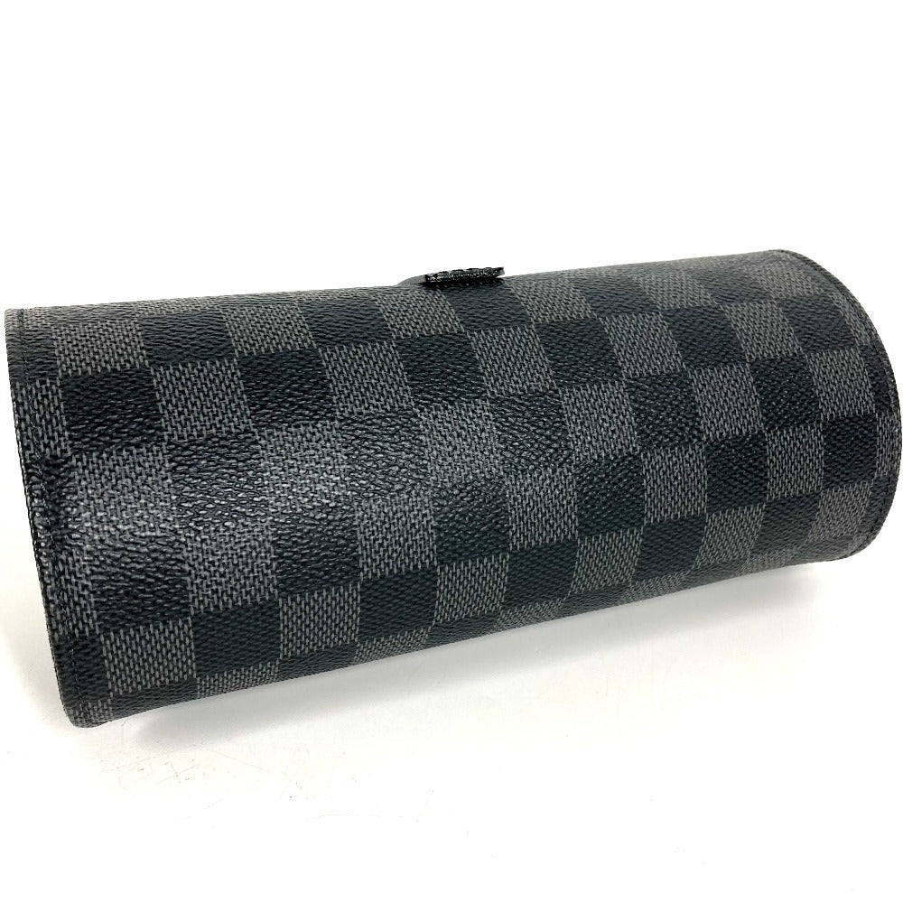 LOUIS VUITTON N41137 Damier Graphite Etui 3 Montres Etui3 Montres Pouch, watch case, watch case Pouch DamierGraphiteCanvas Black Used