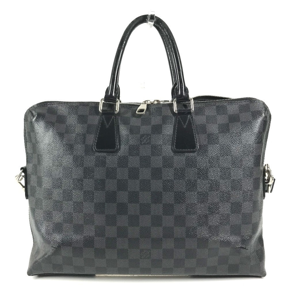 LOUIS VUITTON N48224 Damier Graphite Porto Document Jour PDJ Bag, Briefcase, Handbag, Document Bag Business bag DamierGraphiteCanvas Black Used
