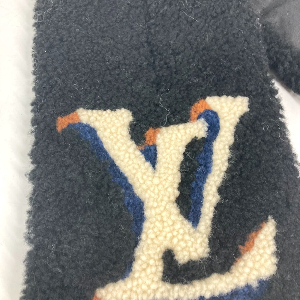 LOUIS VUITTON M69972 Monogram Charpes Mouton Teddy Fur Tippet Accessories Scarf Shearing Black Used