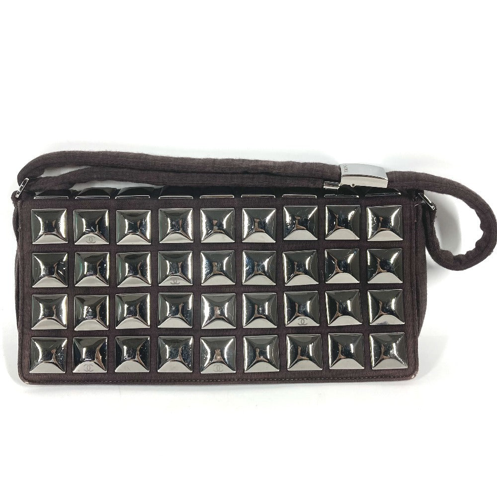 CHANEL CC Logo CC Mark Ice Cube Shoulder bag with flap Handbag Shoulder Bag knit Brown/Silver Used