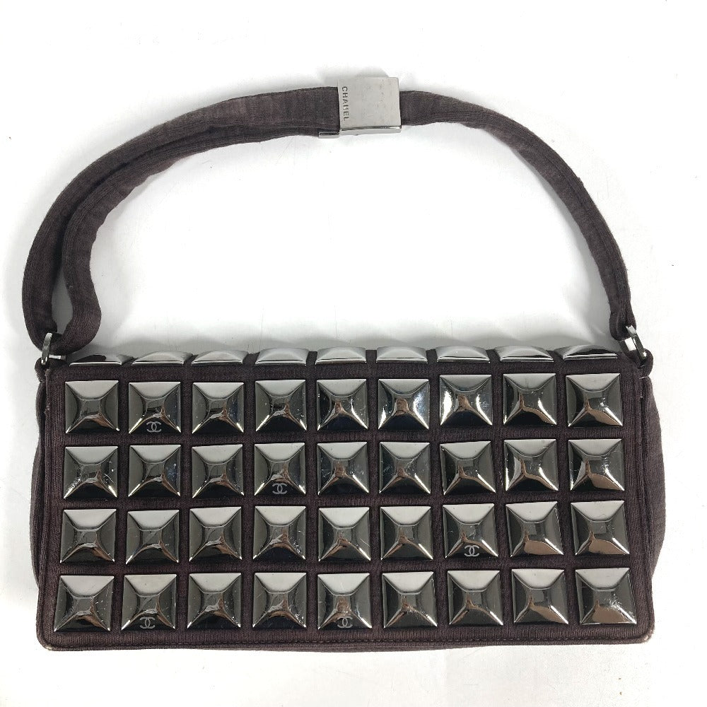 CHANEL CC Logo CC Mark Ice Cube Shoulder bag with flap Handbag Shoulder Bag knit Brown/Silver Used
