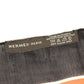 HERMES Monogram Shawl All-over print stole/shawl scarf with fringe shawl cotton / silk Brown Used