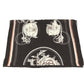 HERMES Monogram Shawl All-over print stole/shawl scarf with fringe shawl cotton / silk Brown Used