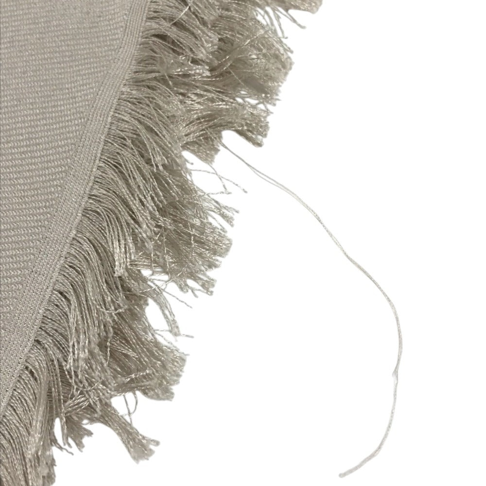 LOUIS VUITTON Monogram Shawl All-over print stole/shawl scarf with fringe shawl silk / wool Beige Used