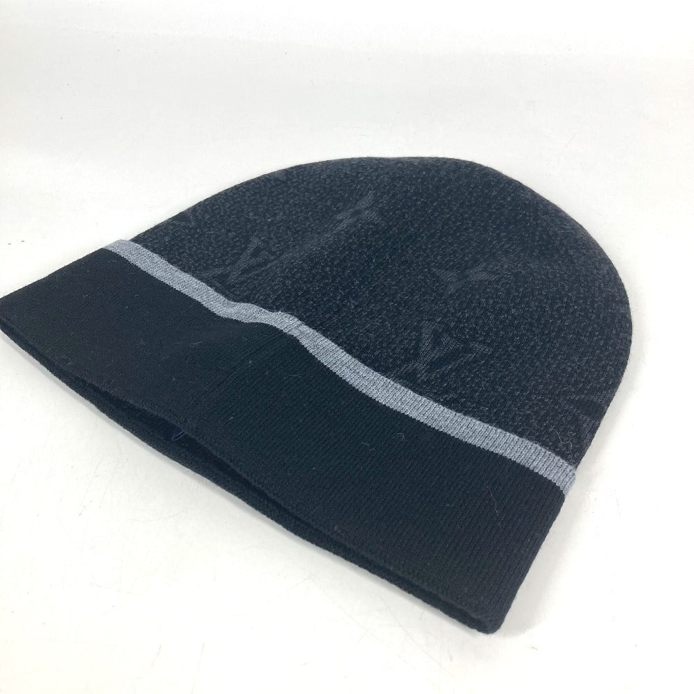 LOUIS VUITTON M73469 Beanie My Monogram Eclipse beanie hat knit hat knit cap Knit hat wool Black Used
