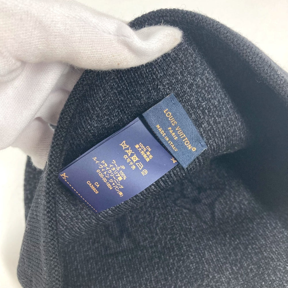 LOUIS VUITTON M73469 Beanie My Monogram Eclipse beanie hat knit hat knit cap Knit hat wool Black Used