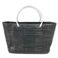 CHANEL Chocolate bar Metal handle CC CC Mark Russian Bag Tote Bag Hand Bag Nylon canvas Black Used