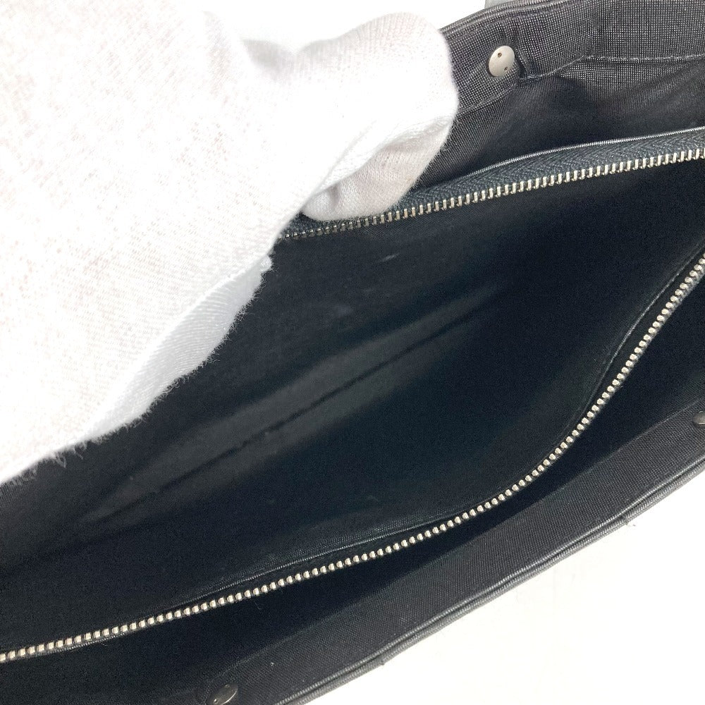 CHANEL Chocolate bar Metal handle CC CC Mark Russian Bag Tote Bag Hand Bag Nylon canvas Black Used