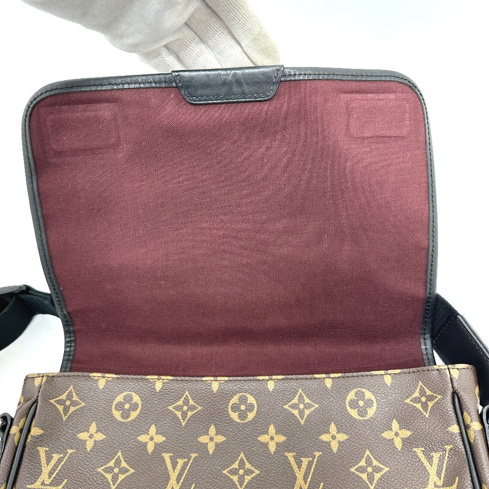 LOUIS VUITTON M56715 モノグラムマカサー バスMM 斜め掛け 鞄 カバン 肩掛け ショルダーバッグ モノグラムマカサーキャンバス メンズ ブラウン