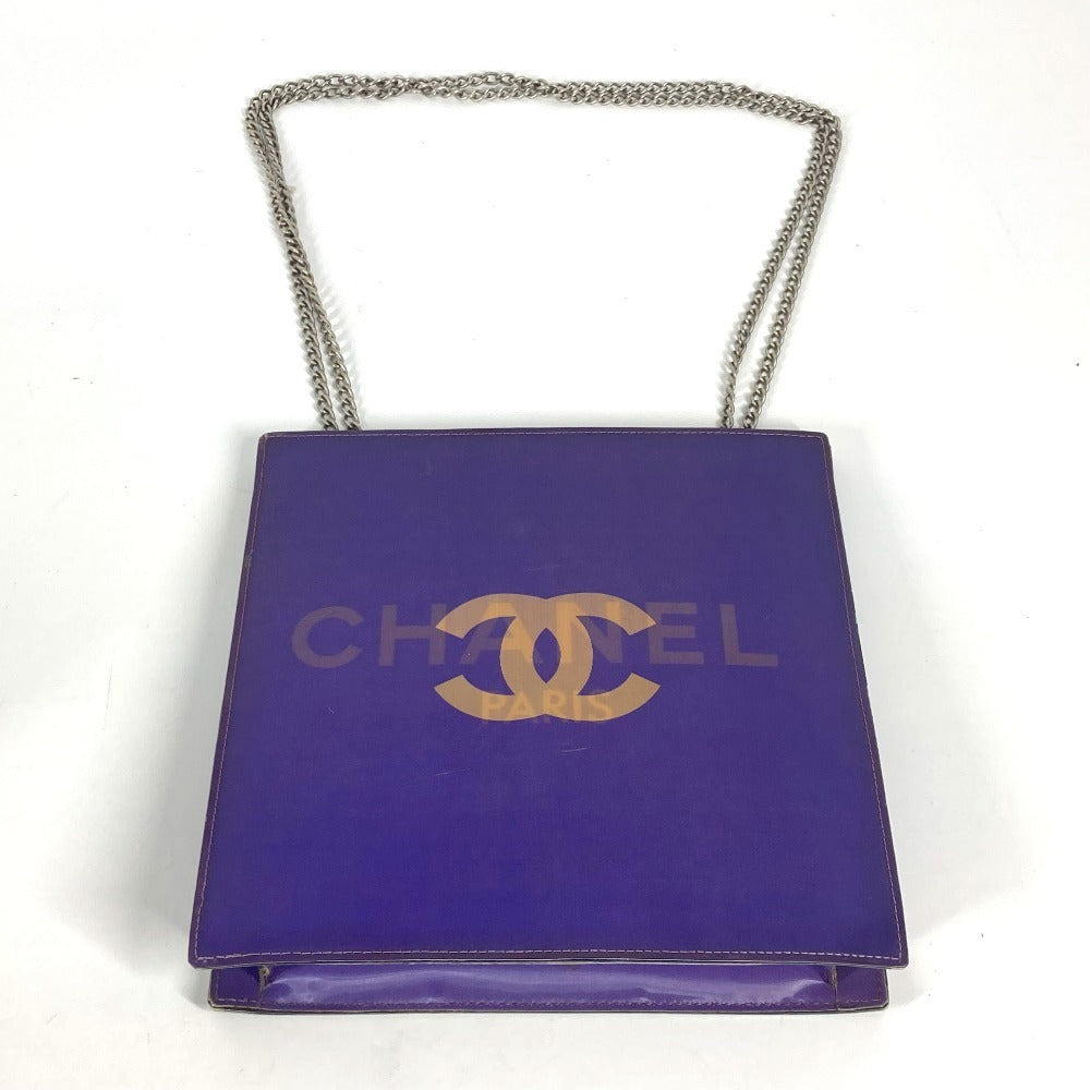 CHANEL ホログラム CC ココマーク Wチェーンバッグ カバン 肩掛け ショルダーバッグ PVC/レザー レディース パープル