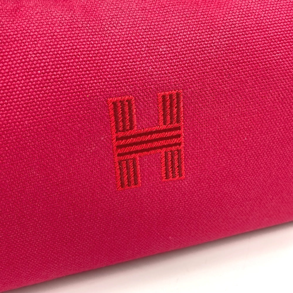 HERMES ポーチ ブリッドアブラックPM カバン バニティバッグ キャンバス ハンドバッグ キャンバス レディース ピンク