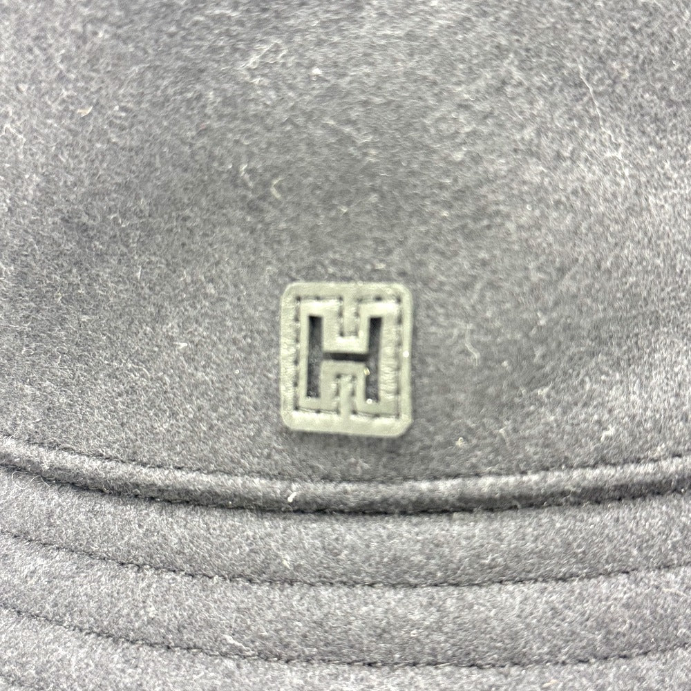 HERMES H242084N ハット 《フレッド・Hカット》 ウールジャージー 帽子 バケットハット ハット ウール メンズ ネイビー