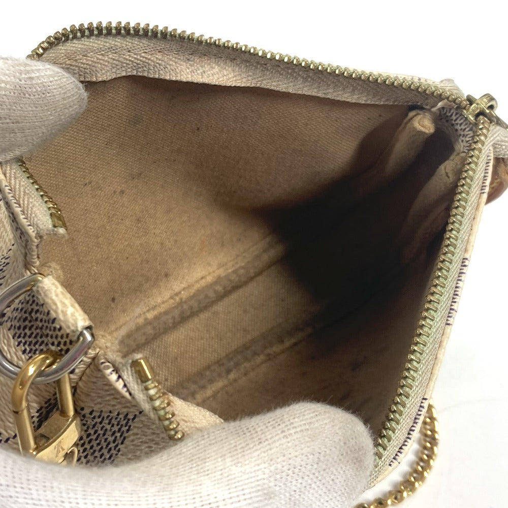 LOUIS VUITTON N58010 ダミエアズール ミニポシェットアクセソワール ポシェット カバン ポーチ チェーン アクセサリーポーチ ハンドバッグ ダミエアズールキャンバス レディース ホワイト