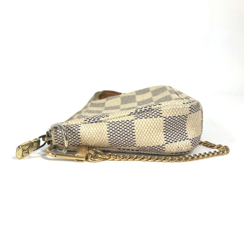 LOUIS VUITTON N58010 ダミエアズール ミニポシェットアクセソワール ポシェット カバン ポーチ チェーン アクセサリーポーチ ハンドバッグ ダミエアズールキャンバス レディース ホワイト