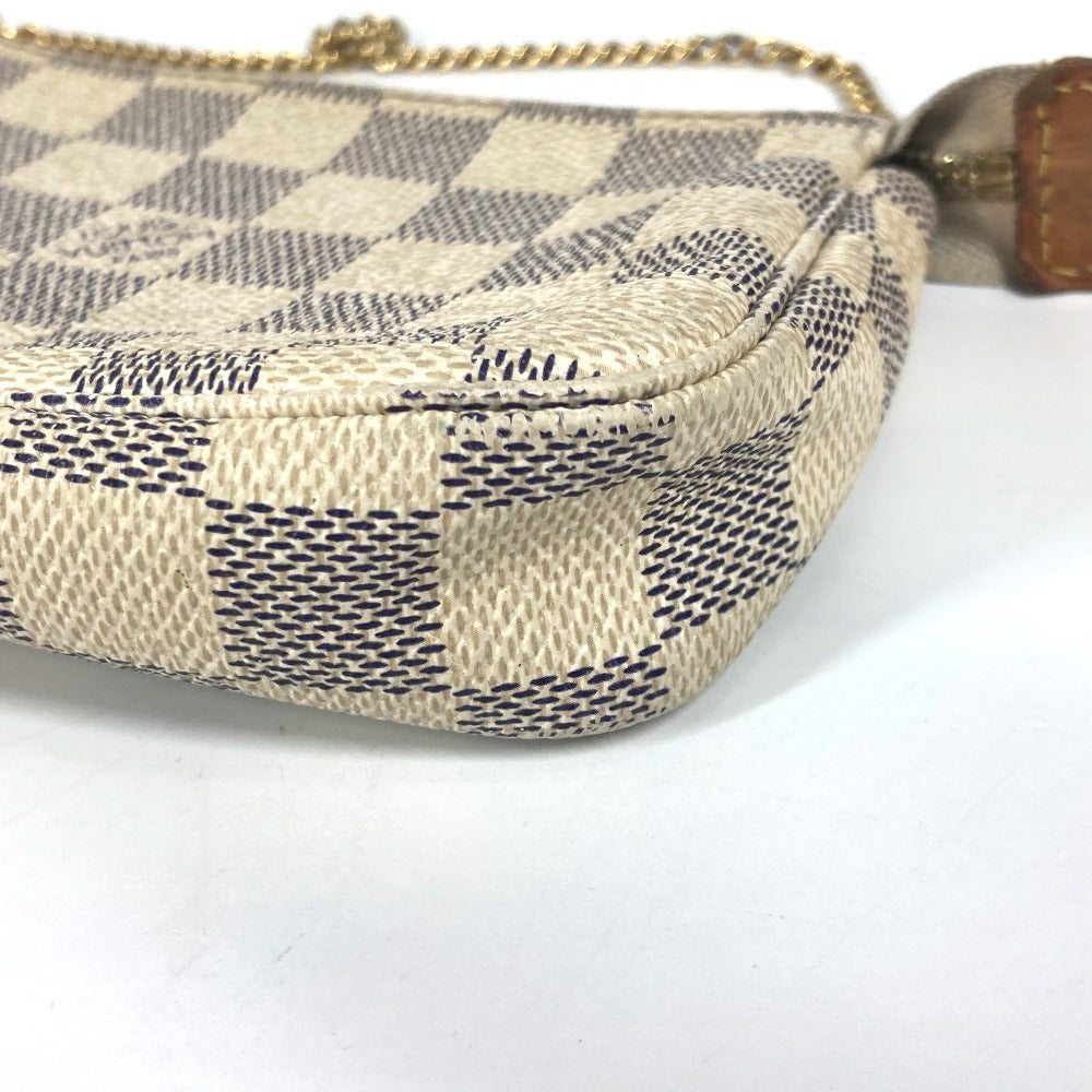 LOUIS VUITTON N58010 ダミエアズール ミニポシェットアクセソワール ポシェット カバン ポーチ チェーン アクセサリーポーチ ハンドバッグ ダミエアズールキャンバス レディース ホワイト