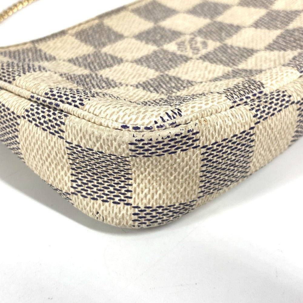 LOUIS VUITTON N58010 ダミエアズール ミニポシェットアクセソワール ポシェット カバン ポーチ チェーン アクセサリーポーチ ハンドバッグ ダミエアズールキャンバス レディース ホワイト