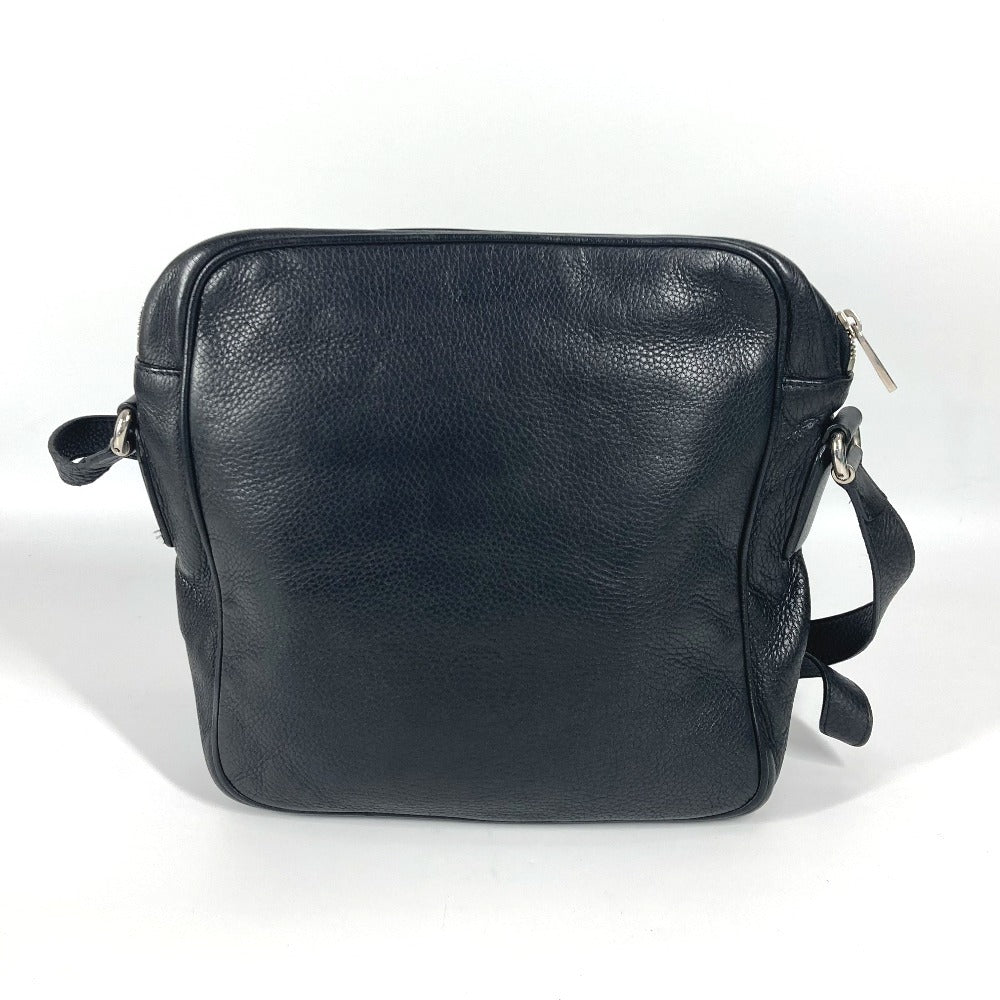 GUCCI 337084 Logo Interlocking G Bag Pouch Pochette Crossbody Shoulder Bag Leather Unisex Black