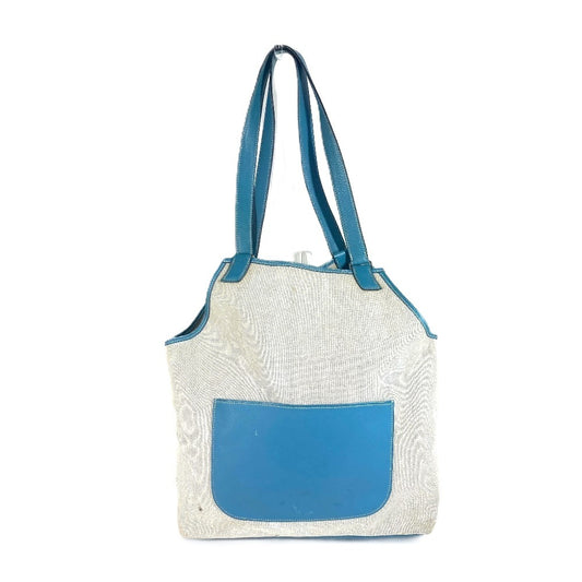 HERMES 肩掛け トートバッグ カバン ジャルディニエPM 縦型 ショルダーバッグ レザー/キャンバス ユニセックス ブルー
